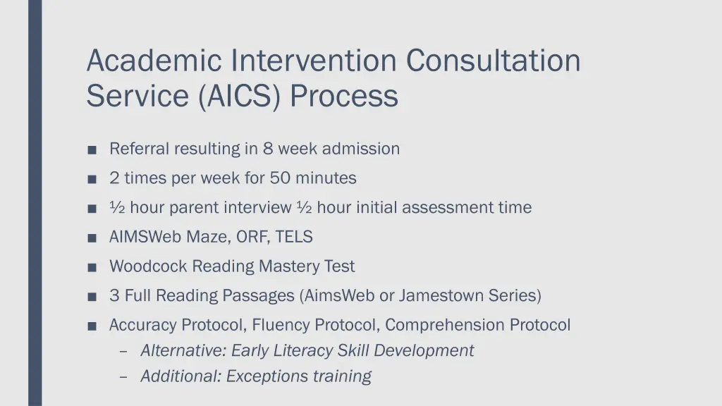 academic intervention consultation service aics