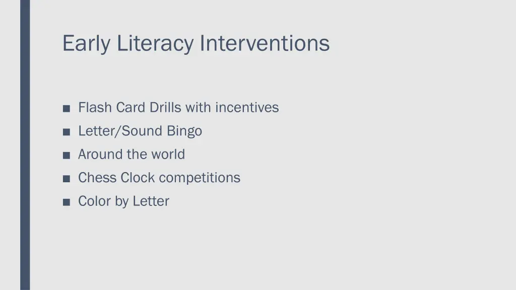 early literacy interventions