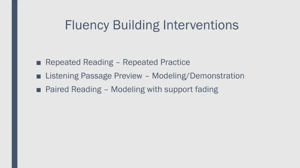 fluency building interventions
