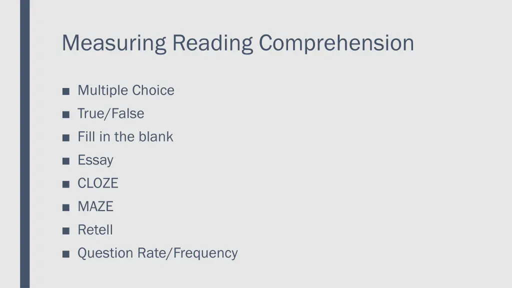 measuring reading comprehension
