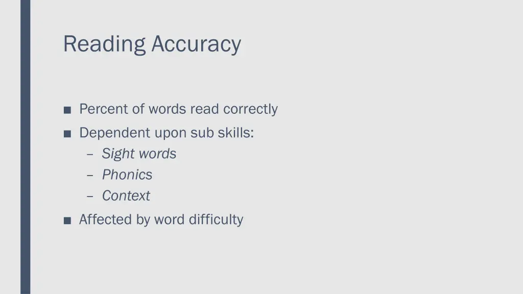 reading accuracy