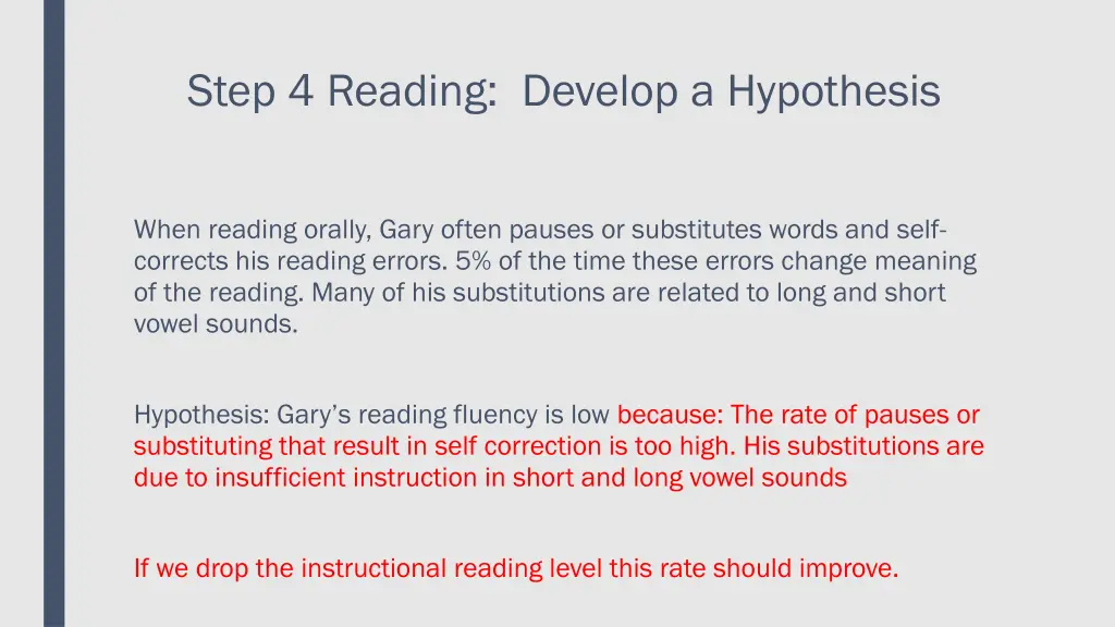 step 4 reading develop a hypothesis