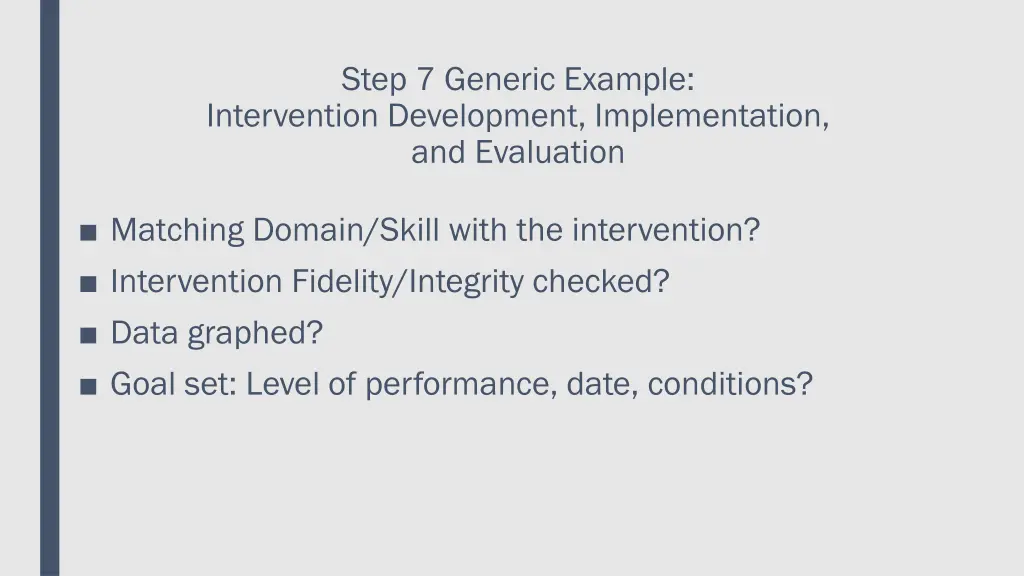 step 7 generic example intervention development