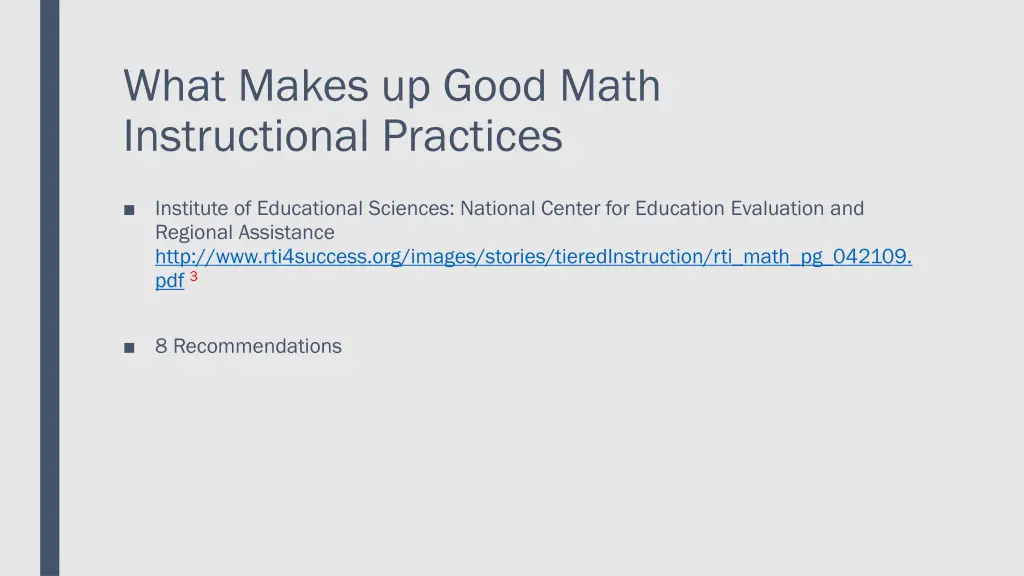 what makes up good math instructional practices