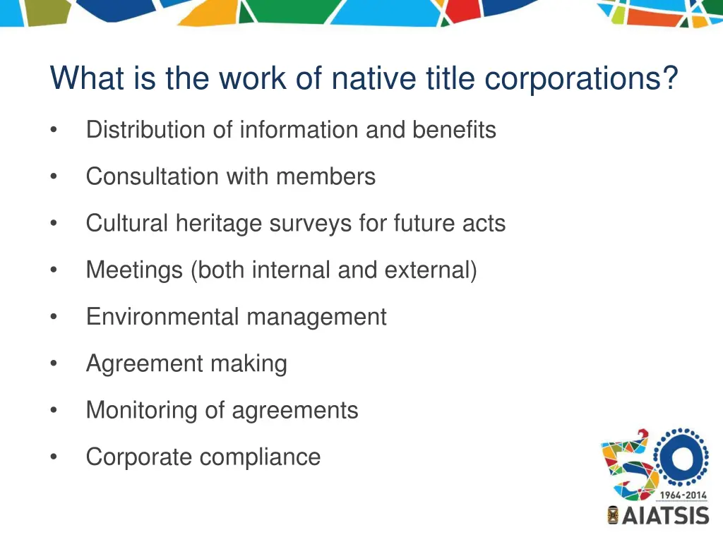 what is the work of native title corporations