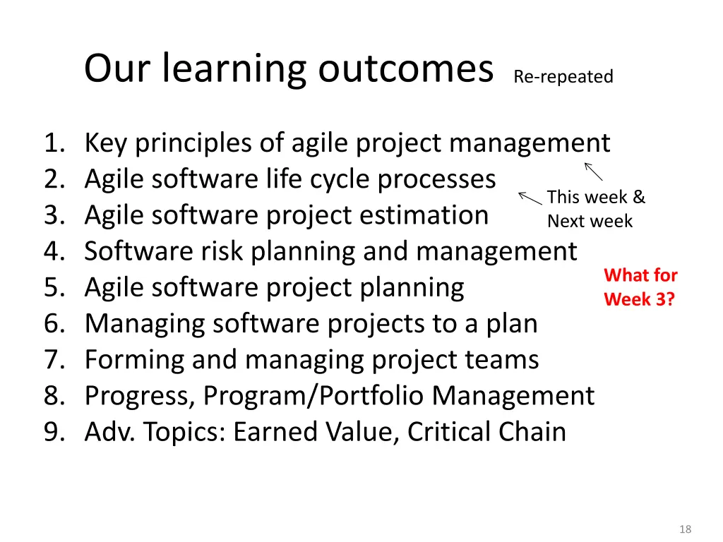 our learning outcomes
