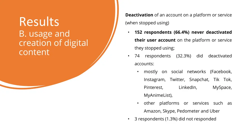 deactivation of an account on a platform
