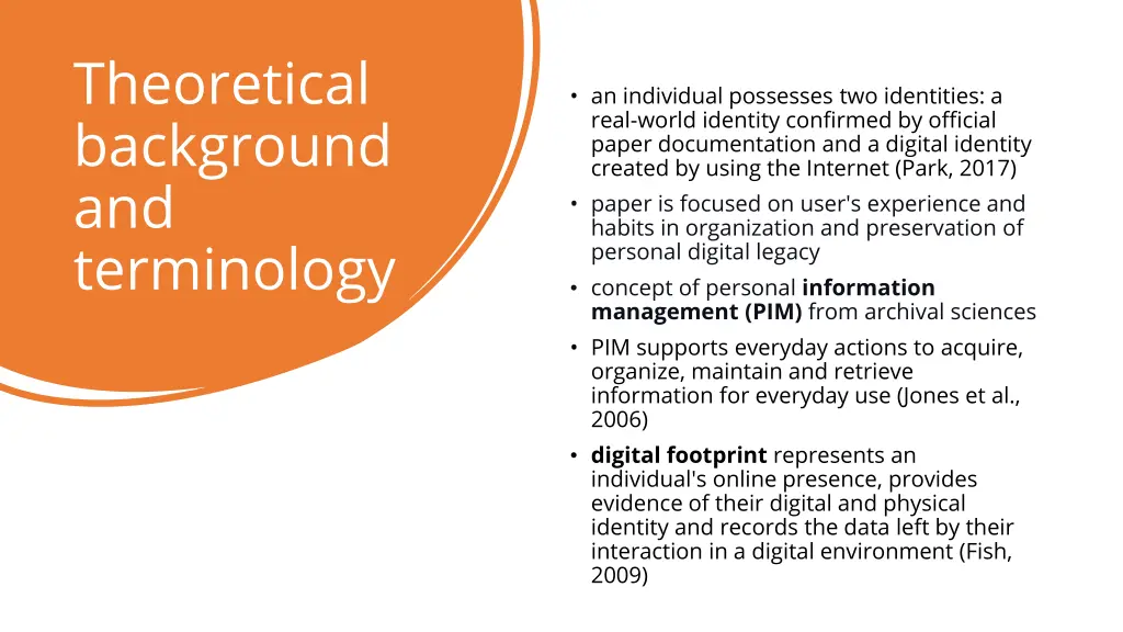 theoretical background and terminology