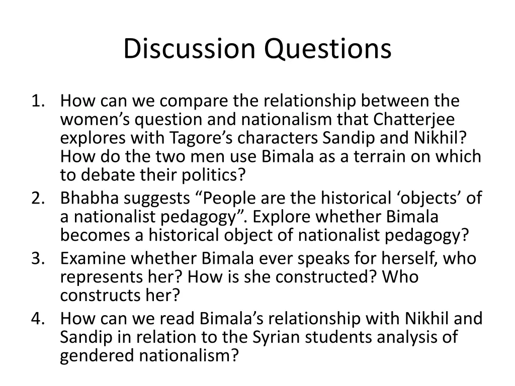 discussion questions