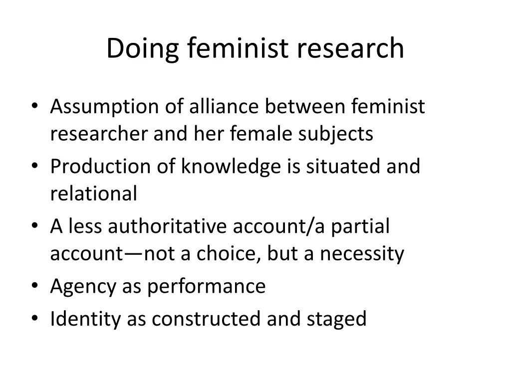doing feminist research