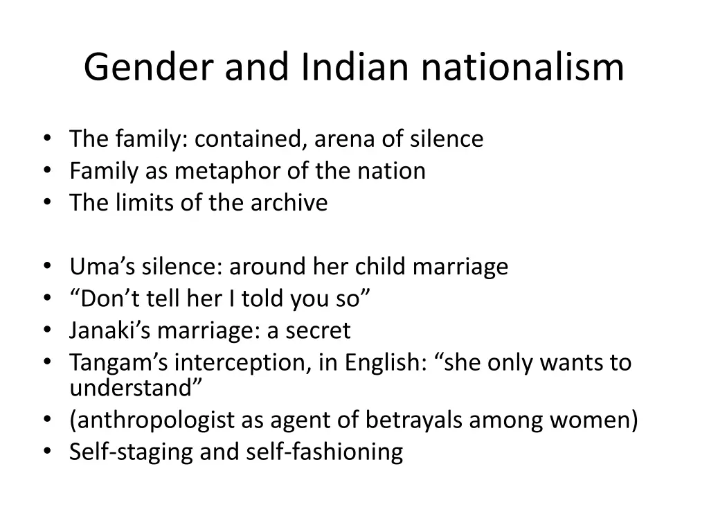 gender and indian nationalism