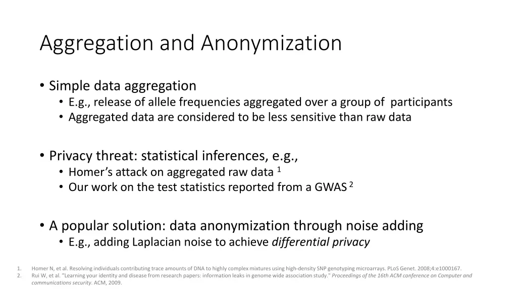 aggregation and anonymization