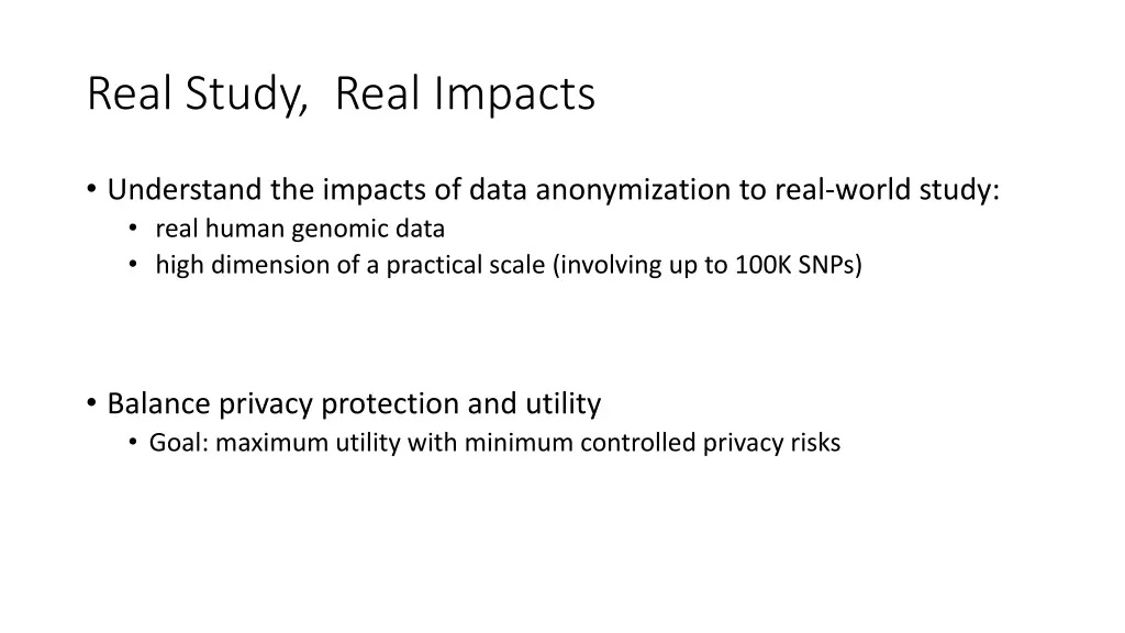 real study real impacts