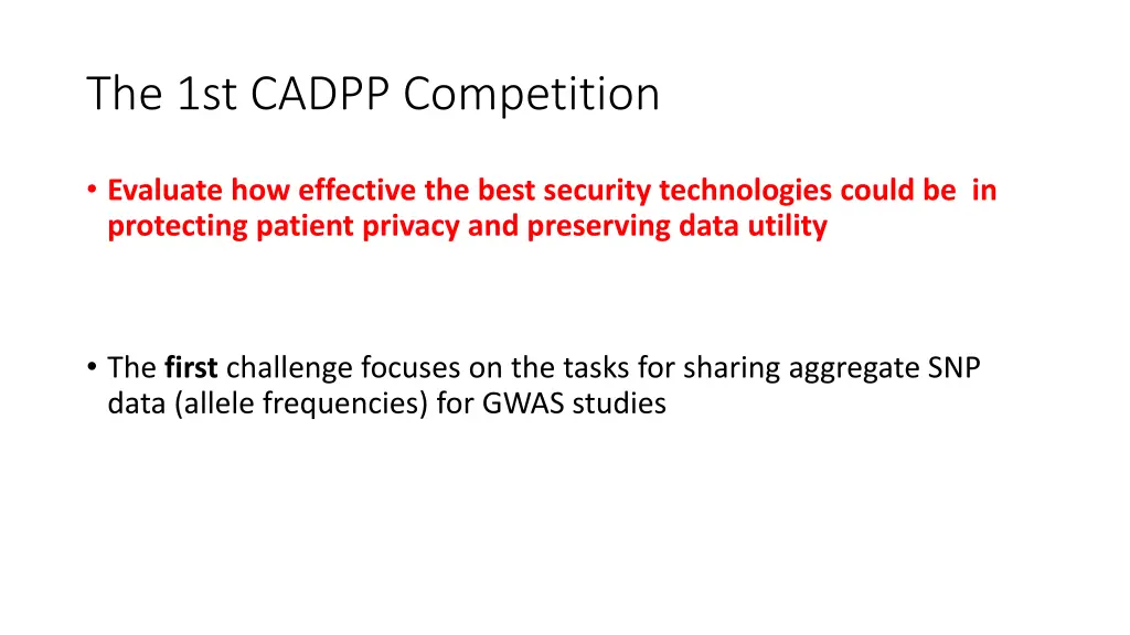the 1st cadpp competition