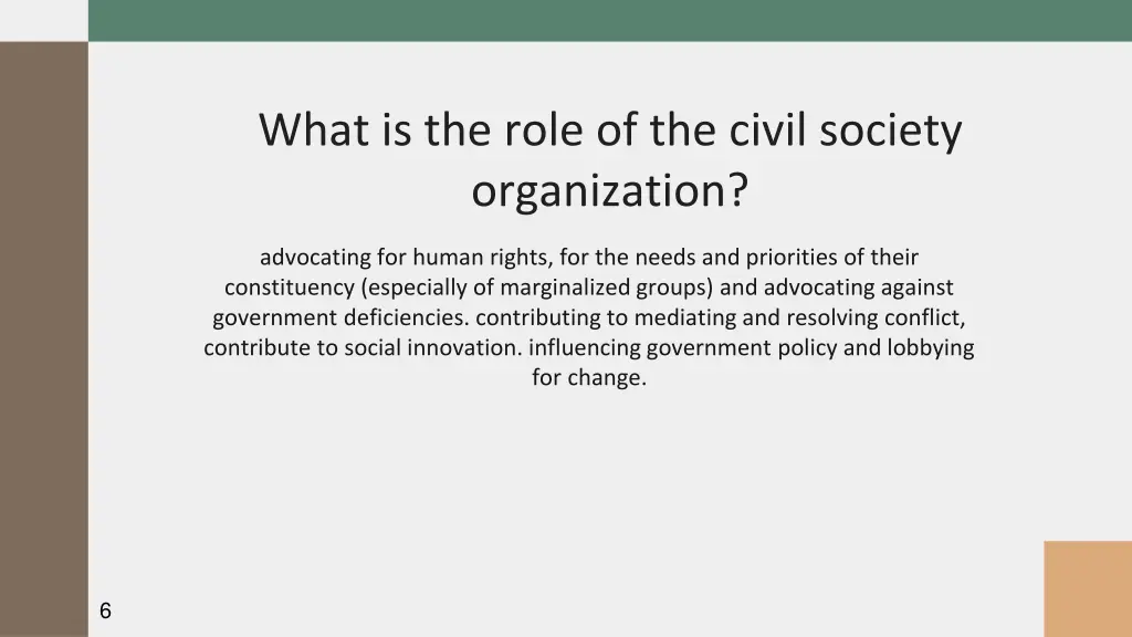 what is the role of the civil society organization