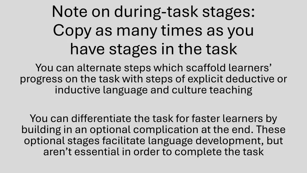 note on during task stages copy as many times