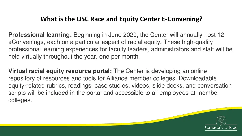 what is the usc race and equity center e convening
