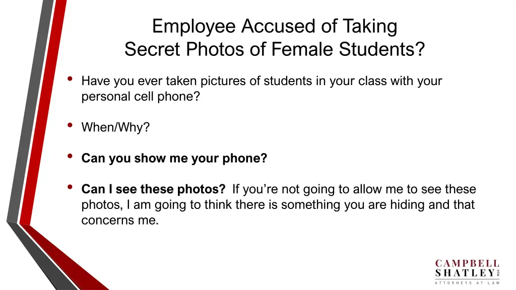 employee accused of taking secret photos