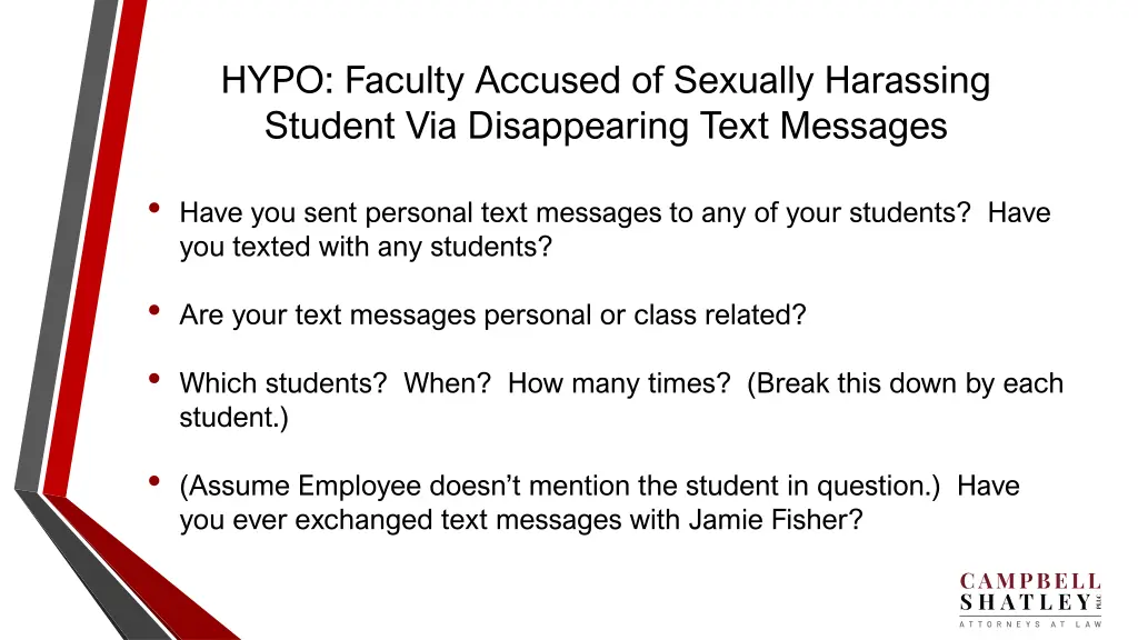 hypo faculty accused of sexually harassing