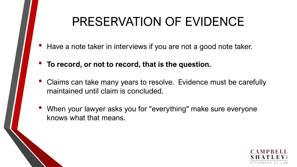 preservation of evidence