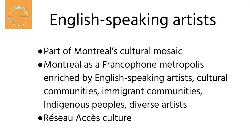 english speaking artists