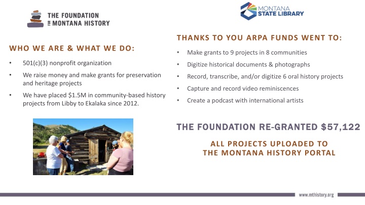 thanks to you arpa funds went to