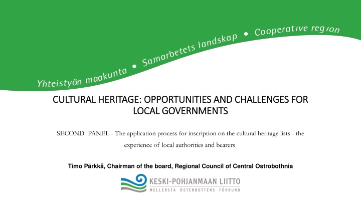 cultural heritage opportunities and challenges