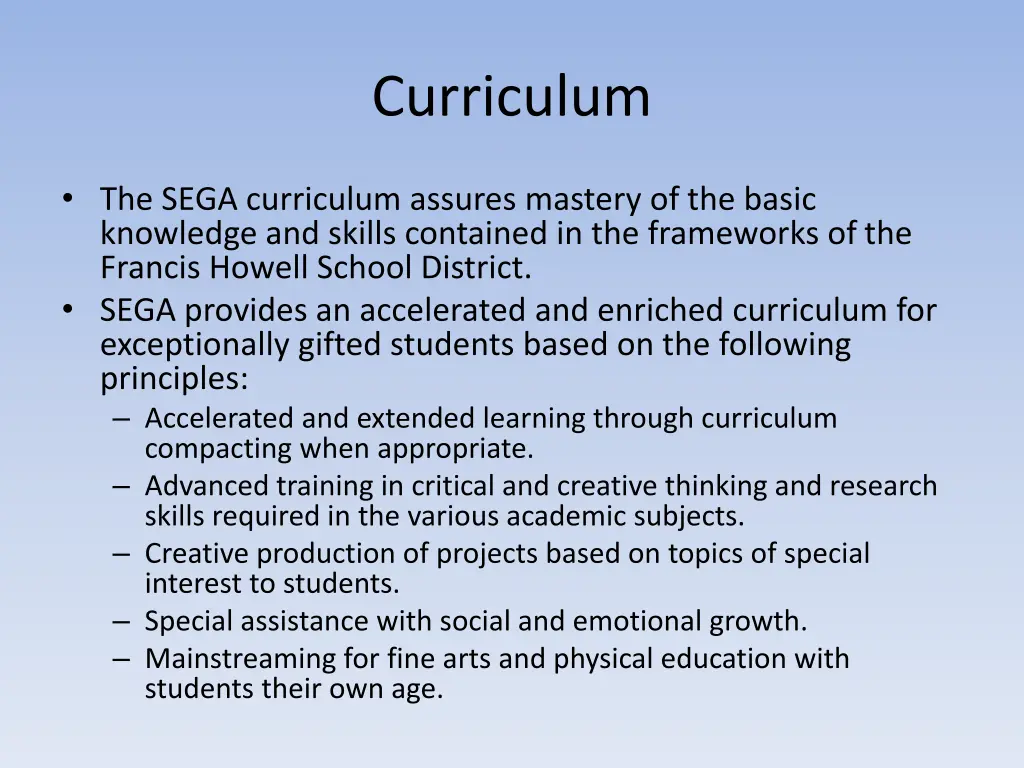 curriculum