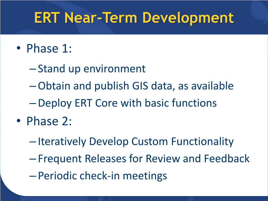 ert near term development