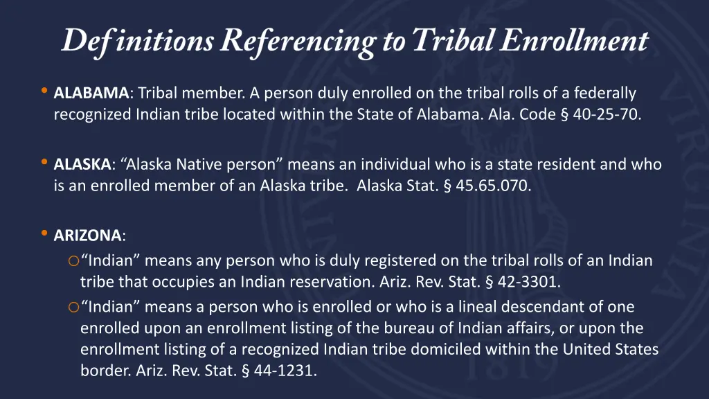alabama tribal member a person duly enrolled