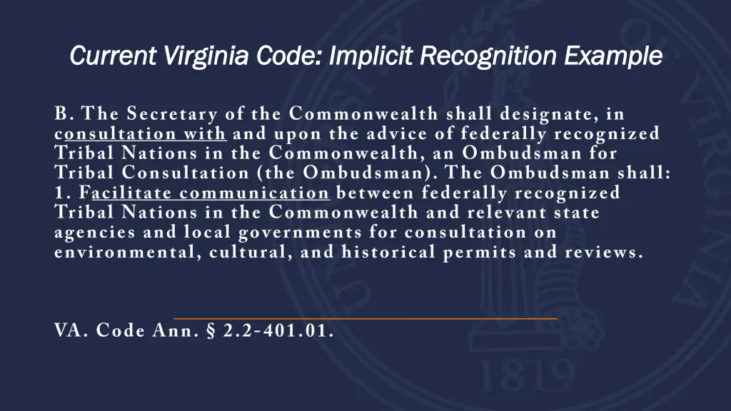 current virginia code implicit recognition