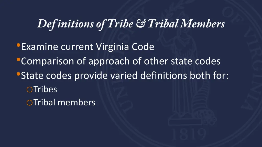 examine current virginia code comparison