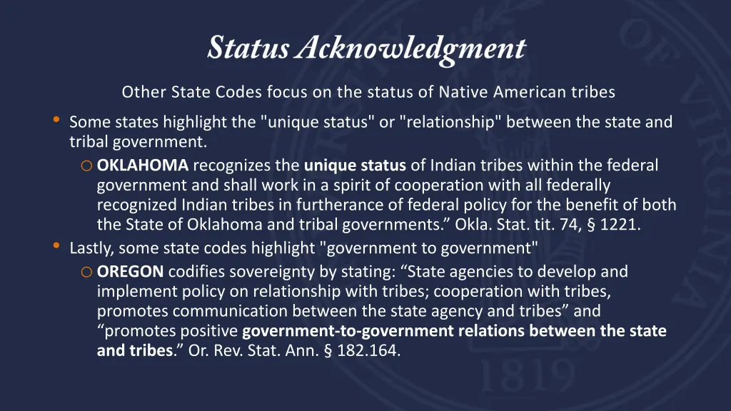 other state codes focus on the status of native