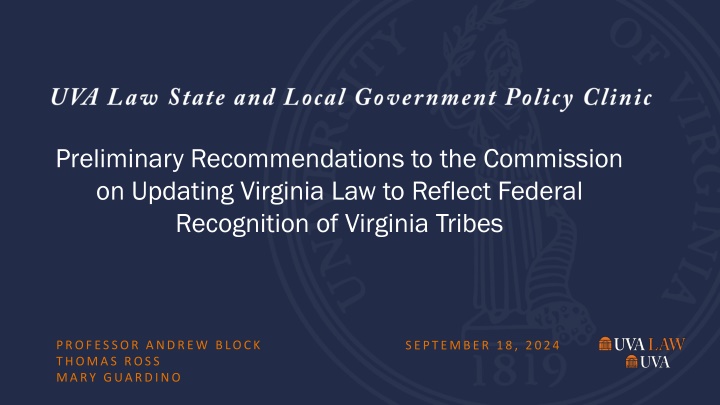 preliminary recommendations to the commission