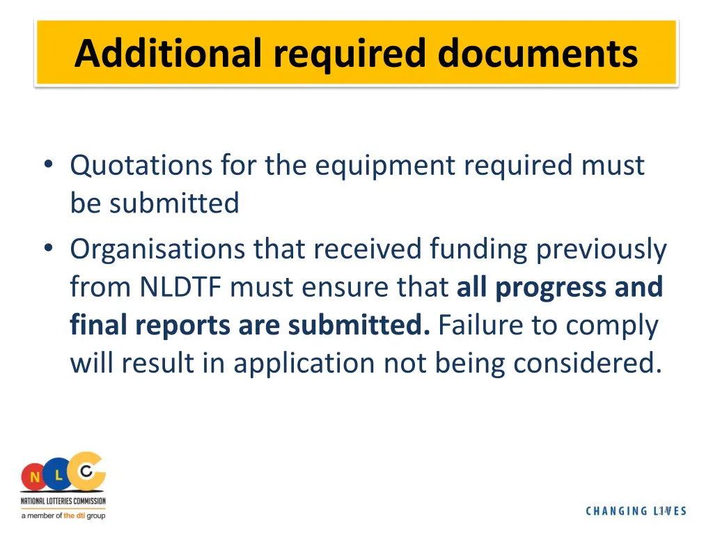 additional required documents
