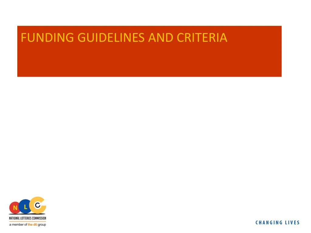funding guidelines and criteria