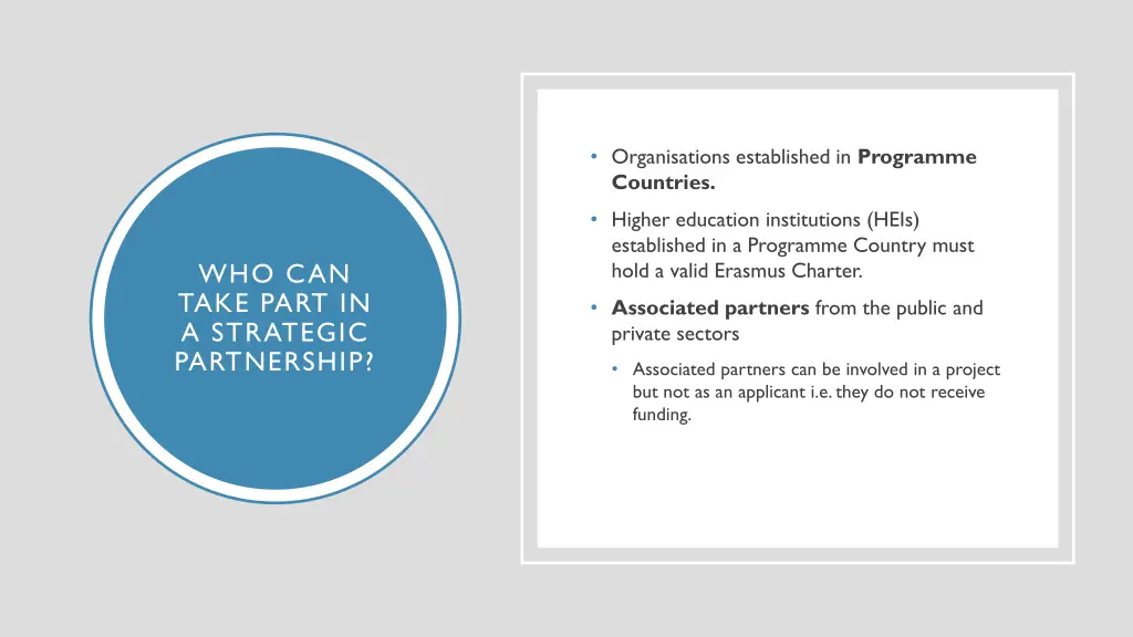 organisations established in programme countries