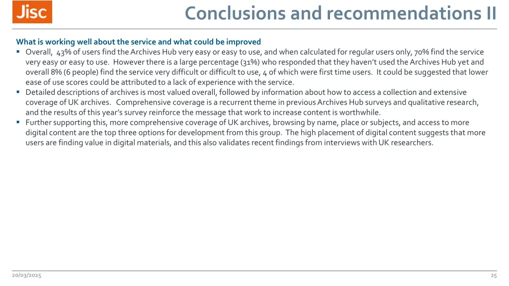 conclusions and recommendations ii