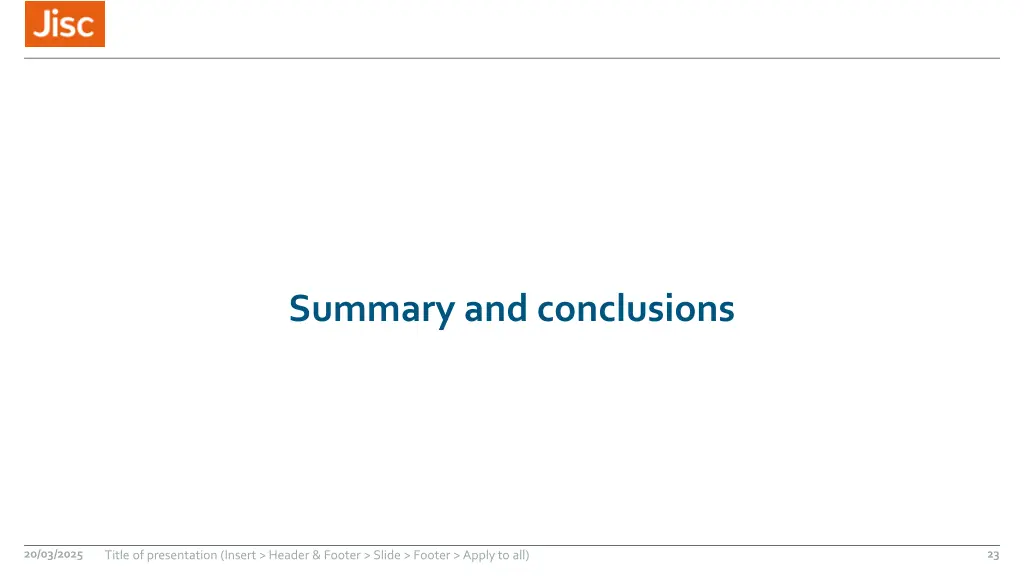 summary and conclusions