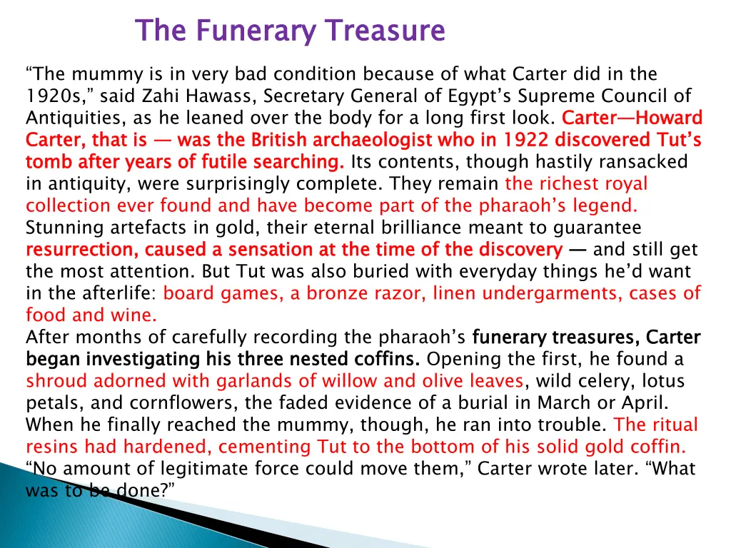 the funerary treasure