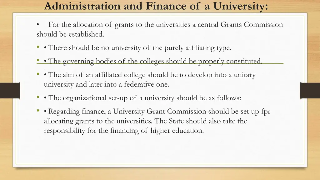 administration and finance of a university 1