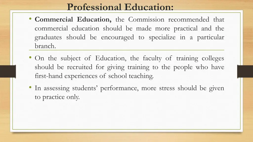 professional education commercial education