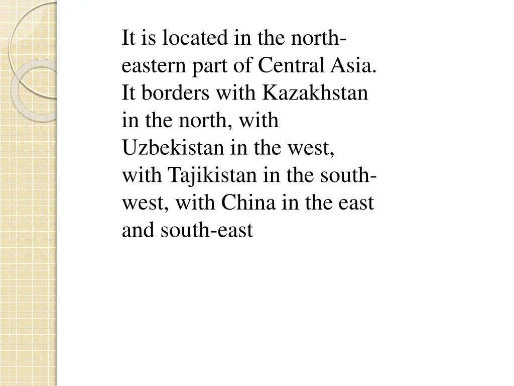 it is located in the north eastern part