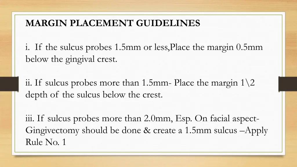 margin placement guidelines