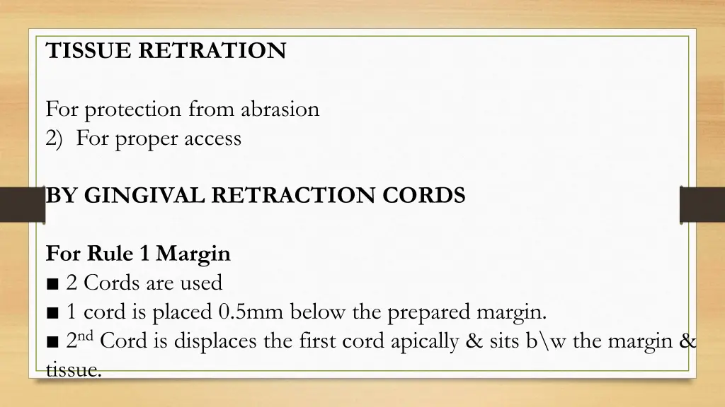 tissue retration