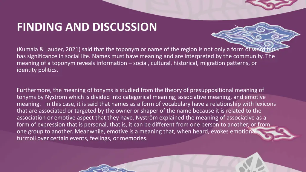 finding and discussion