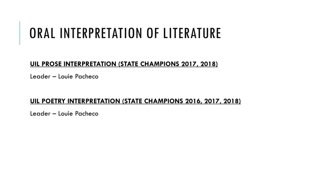 oral interpretation of literature