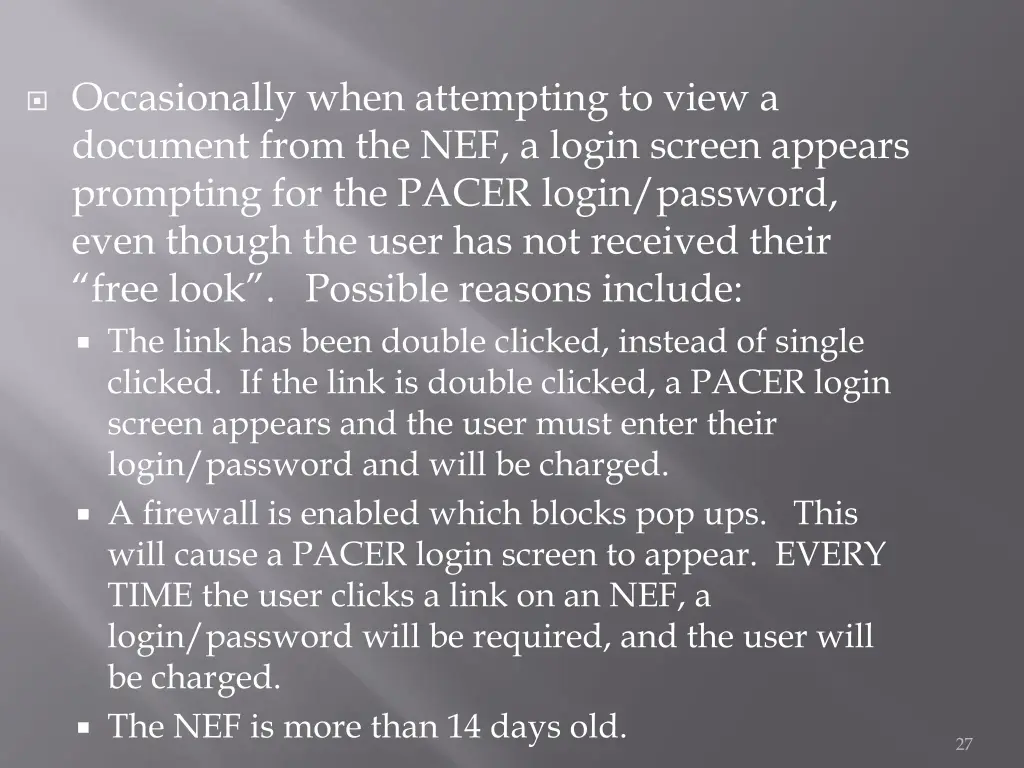 occasionally when attempting to view a document