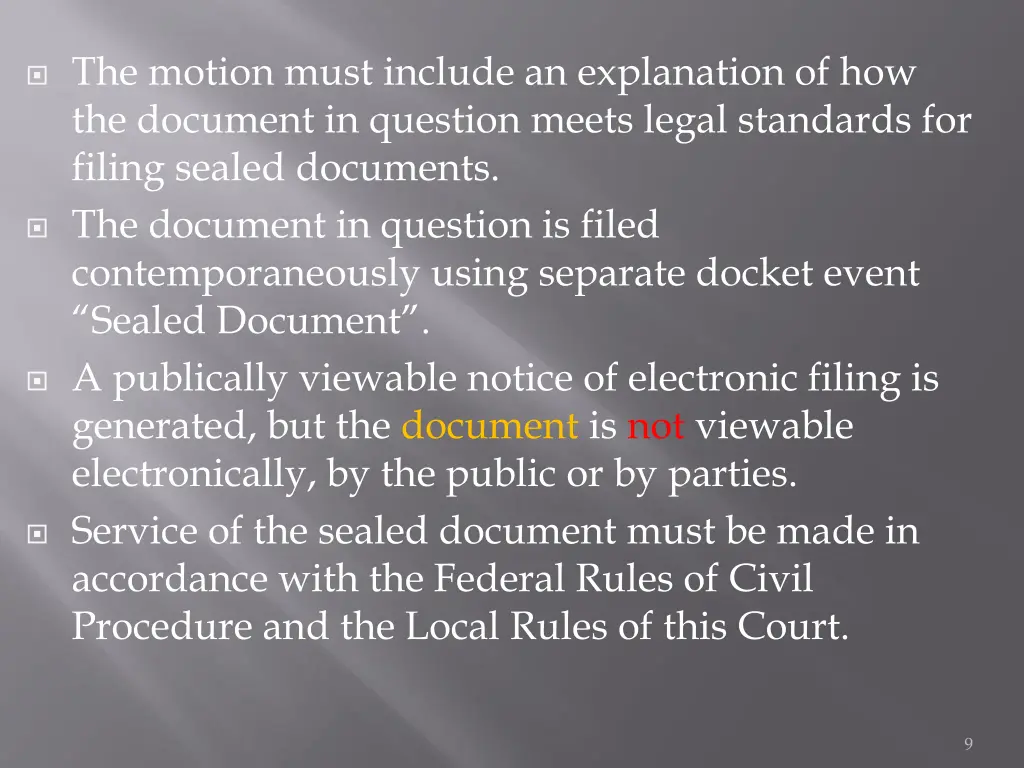 the motion must include an explanation