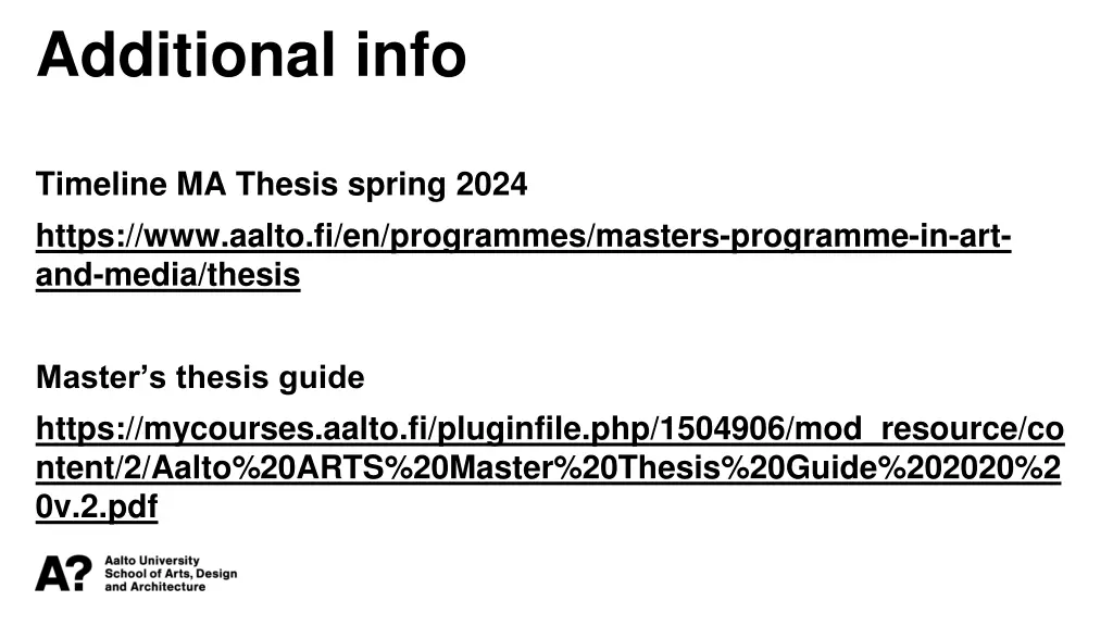 additional info